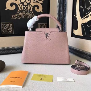 Replica Louis Vuitton Taurillon Leather Capucines PM Pink M42237 VS06325