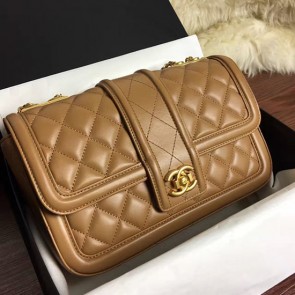 Replica Luxury Chanel Quilted Lambskin Flap Bag Beige A91365 VS09063