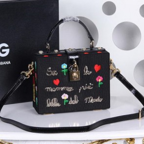 Replica Luxury Dolce & Gabbana Family Patch DOLCE BOX Bag DG4190 Black VS01969