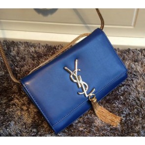 Replica Luxury YSL Monogramme Cross-body Shoulder Bag Smooth Leather Y311218 Blue VS09207