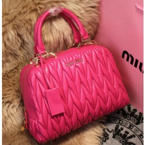Replica miu miu Matelasse Nappa Leather Top-handle Bag M68062 Rose VS05834