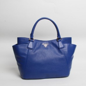 Replica Prada Original Calfskin Leather Tote BN2435 in Blue XZ VS06455
