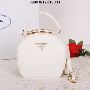 Replica Prada Saffiano Leather Hobo Bag BL0896 OffWhite VS05055