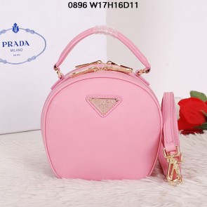 Replica Prada Saffiano Leather Hobo Bag BL0896 Pink VS00506