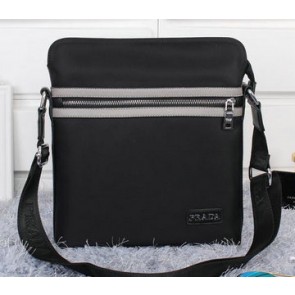 Replica Prada Vela Fabric Messenger Bags P85941 Black VS06687