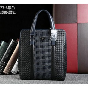 Replica Prada Weave Leather Tote Bag P50773 Black VS04931