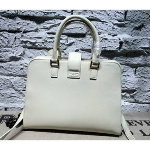 Replica Saint Laurent Cabas Smooth Leather Top Handle Bag Y26564 White VS08582