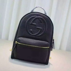 Replica Top Gucci Soho Leather Chain Backpack Black 431570 VS02180