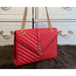 Replica YSL Classic Monogramme Flap Bag Cannage Pattern 311224 Red VS06893