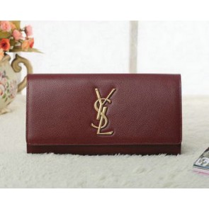 Saint Laurent Classic Monogramme Clutch Cannage Pattern Y5486 Burgundy VS06610