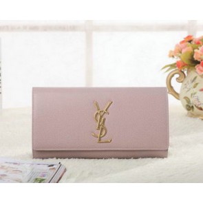 Saint Laurent Classic Monogramme Clutch Cannage Pattern Y5486 Pink VS09854