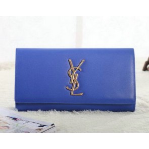 Saint Laurent Classic Monogramme Clutch Original Leather Y5486 Blue VS06560