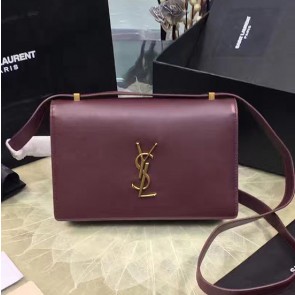 Saint Laurent Dylan Burgundy Calfskin Cross-body Bag 377827 VS05965