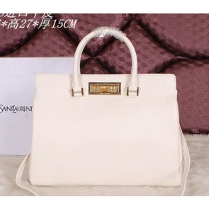 Saint Laurent Medium Trois Clous Tote Bag Y7118 White VS07161