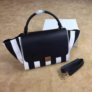 Sale 1:1 Celine Trapeze Tote Bag Fabric CTA6608 Black&White VS04322