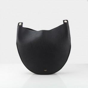 Sale 1:1 Fake Celine Hobo Handbag Original Grainy Leather 174893 Black VS03257