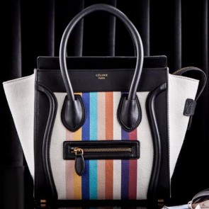 Sale 1:1 Fake Celine Luggage Micro Rainbow Bag Original Canvas CLT3307 Rainbow VS00338