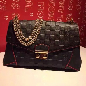 Sale 1:1 Fake Louis Vuitton Damier Leather Caissa Clutch Bag Black N41597 VS01166