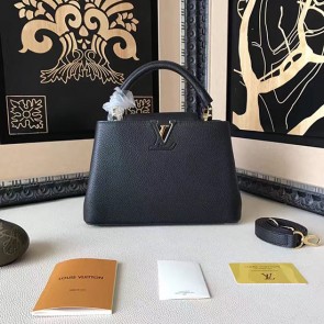 Sale 1:1 Louis Vuitton Taurillon Leather Capucines PM Black M42237 VS06515