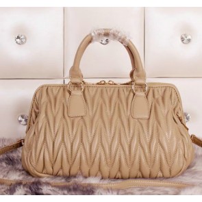 Sale 1:1 miu miu Matelasse Nappa Leather Top-handle Bag M88007 Apricot VS07082