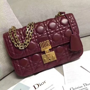 Top Copy Dior Dioraddict Flap Bag In Burgundy Cannage Lambskin D240601 VS07452
