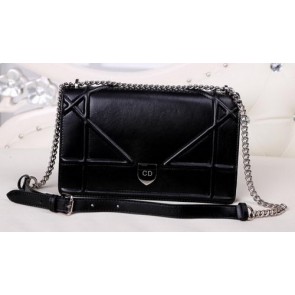 Top DIOR Shoulder Bag Lambskin Leather D4125 Black VS09863