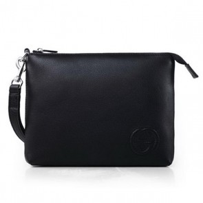 Top Gucci Calfskin Leather Travel Case 322054 Black VS00501