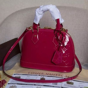 Top Louis Vuitton Monogram Vernis Alma BB Rose Ballerine M50415 VS09337