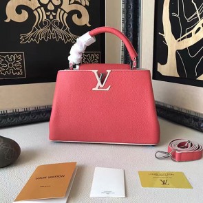Top Louis Vuitton Taurillon Leather Capucines PM Red M4223 VS07871