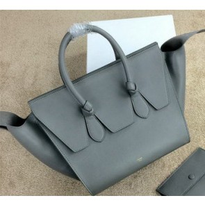 Top Replica Celine Tie Top Handle Bag Original Leather 98314 Grey VS07135