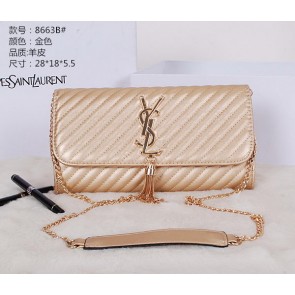 Yves Saint Laurent Monogramme Cross-body Shoulder Bag Y8663 Gold VS09334