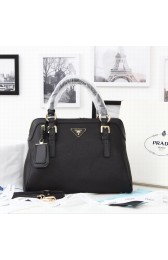 2014 Newest style Prada Hobo Boston tote bags 0912 in Black Original Clafskin Leather LSS VS05514