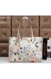 2015 Gucci Reversible GG Leather Tote Bag 368568 White VS08144