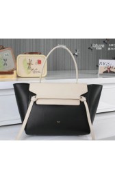 AAA Celine Small Belt Bag Original Ferrari Leather C3397 Black&White VS06375