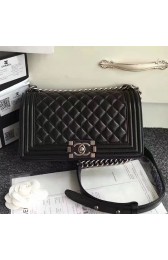 AAA Chanel Black Quilted Lambskin Medium Boy Bag 180301 VS08953