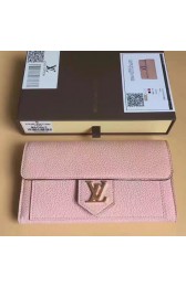 AAA Copy Louis Vuitton Soft Calf Leather Lockme Wallet Pink M60862 VS01711