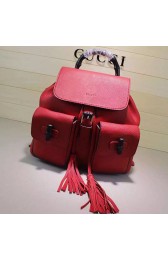 AAA Gucci Bamboo Leather Backpack Red 370833 VS01356