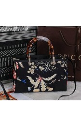 AAA Gucci Bamboo Tote Bags Original Calf Leather 323660 Black VS00708
