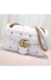 AAA Gucci GG Marmont Matelasse Shoulder Bag White 443496 VS02461
