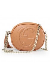 AAA Gucci Soho Original Leather mini Chain Bag 353965 Wheat VS03665