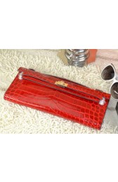 AAA Hermes Kelly Clutch Bag Croco Leather K31 Red VS03626