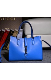 AAA Imitation Gucci Jackie Soft Leather Top Handle Bag 365460 Blue VS01563