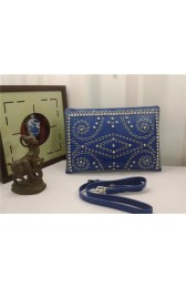AAA Prada Original Studs Calfskin Leather Shoulder Bag 826 in Blue JJ VS00482