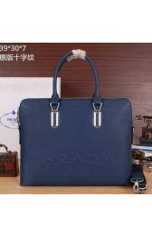 AAA Prada Saffiano Calfskin Leather Briefcase PR66261 Blue VS07844
