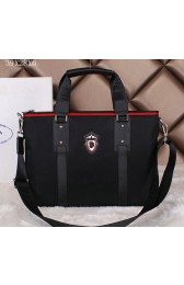 AAA Replica Prada Canvas & Leather Briefcase P38491 Black VS05233