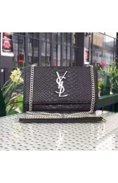 AAA Saint Laurent Monogramme Shoulder Bag in Black Crocodile Embossed Leather Y1883 VS09167