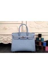 AAAAA Hermes Birkin 35CM 30CM Tote Bag Original Leather HB35O Light Blue VS01162