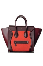 AAAAA Replica Celine Luggage Micro Calf Leather C107 Red&Brown&Maroon VS05658