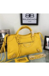 Balenciaga Goatskin Classic Metallic Edge City Bag B30589 Yellow VS07925