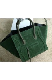 Best Celine Luggage Phantom Bag Nubuck Leather 99013 Dark Green VS08256